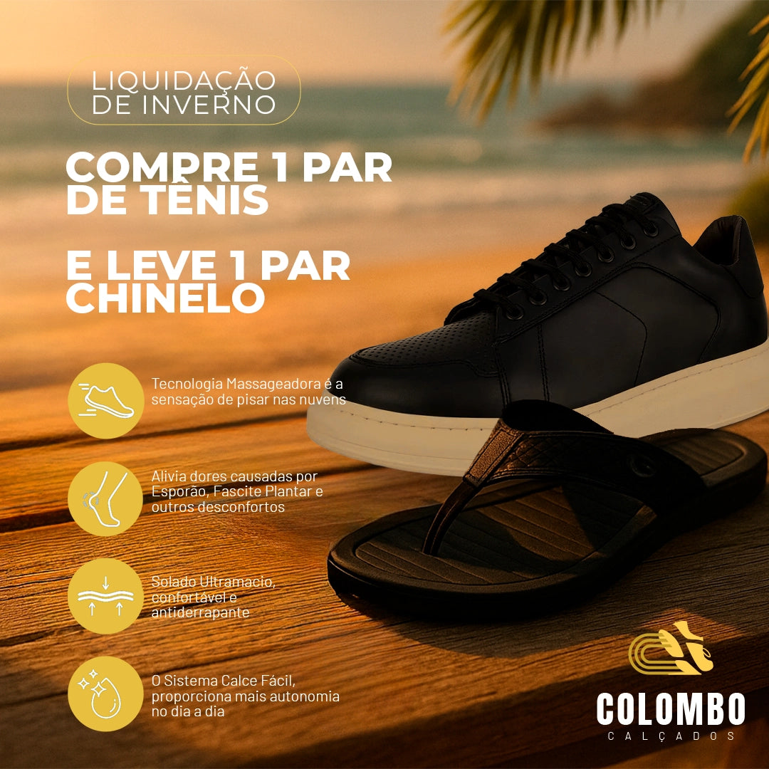 Kit Ferracini Sapatênis Ortopédico + Chinelo Massageador [Envio Nacional]