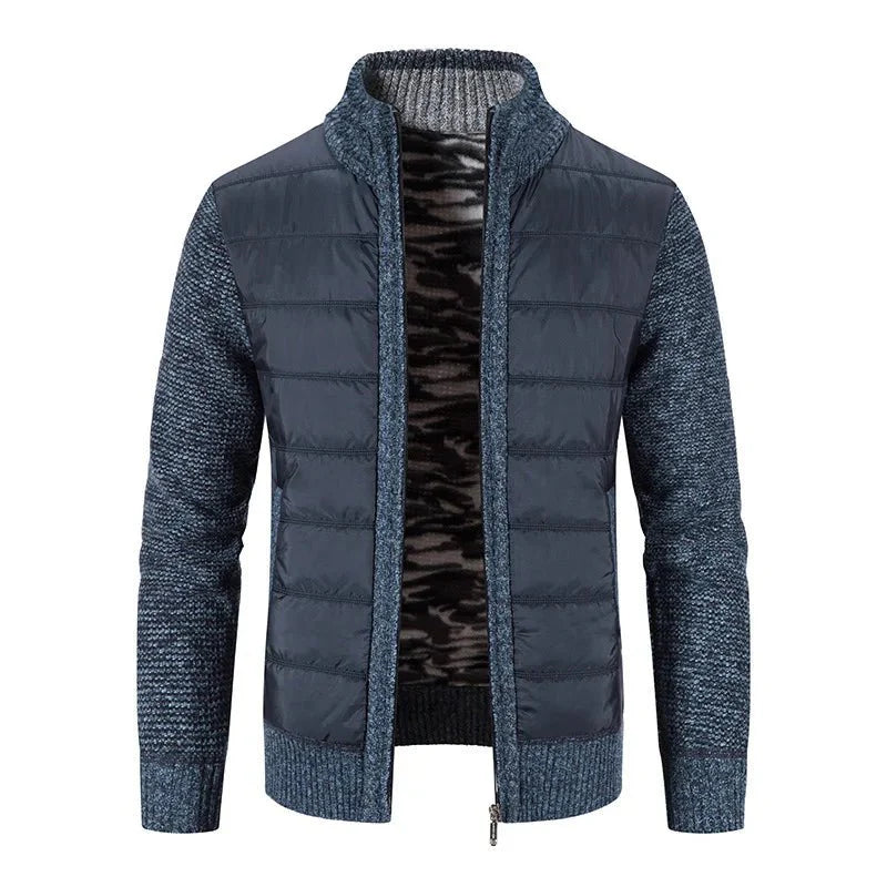 Jaqueta Puffer Masculina com Manga em Lã