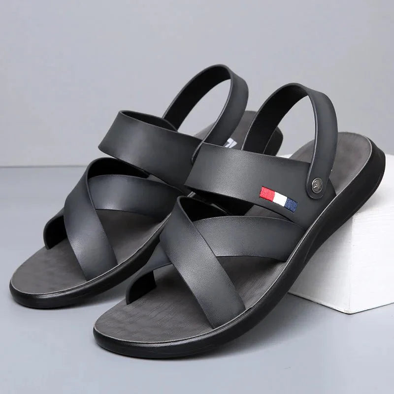 Sandália Masculina de Couro Antiderrapante